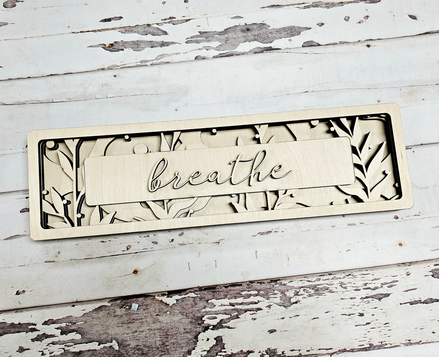 Breathe inspirational tabletop sign