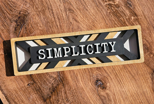 Simplicity tabletop sign
