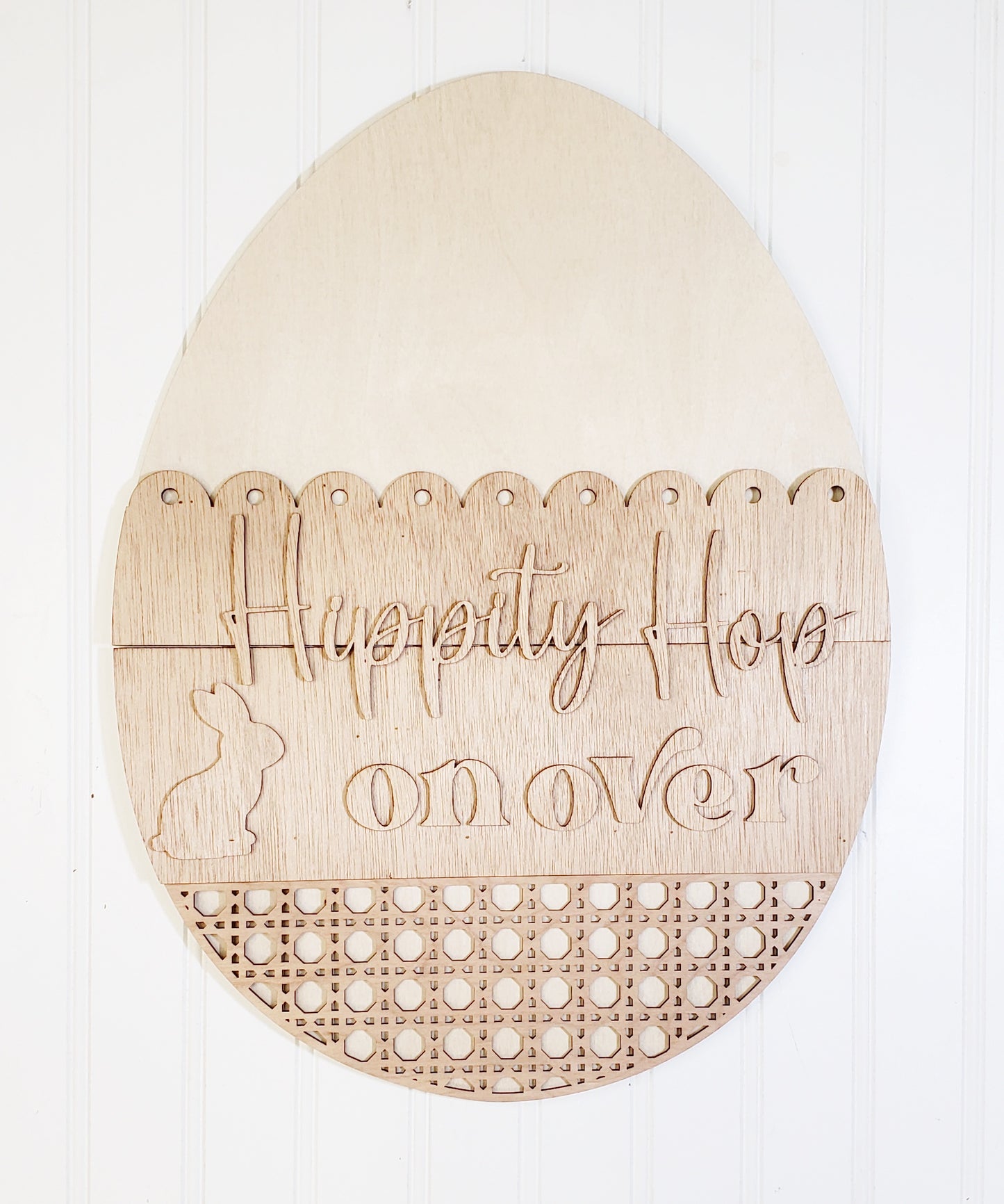 Hippity Hop Easter Egg wood sign
