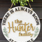 Always Room at Our Table round wood sign
