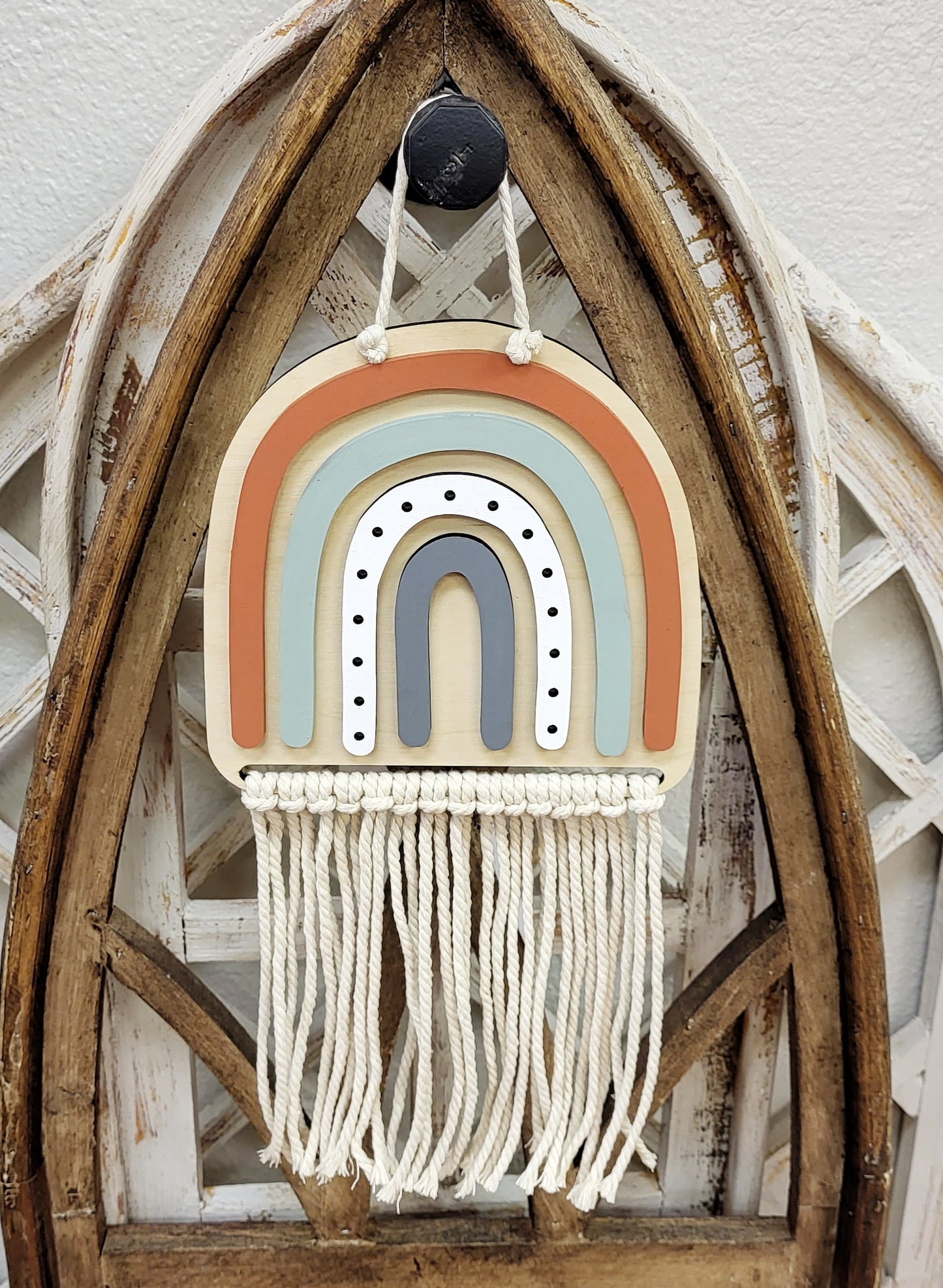 Boho Rainbow and macrame wall decor