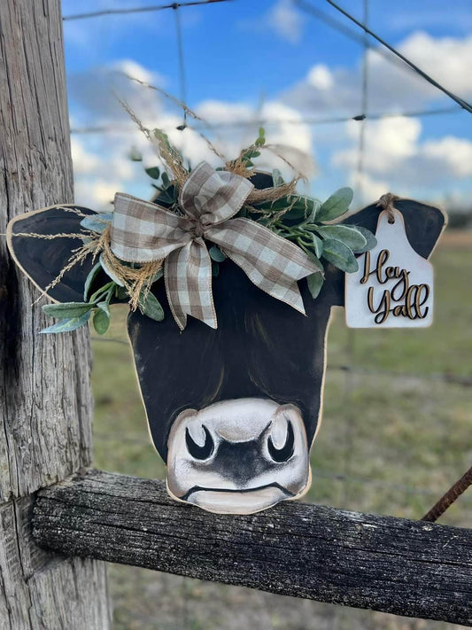 Cow Head wood sign