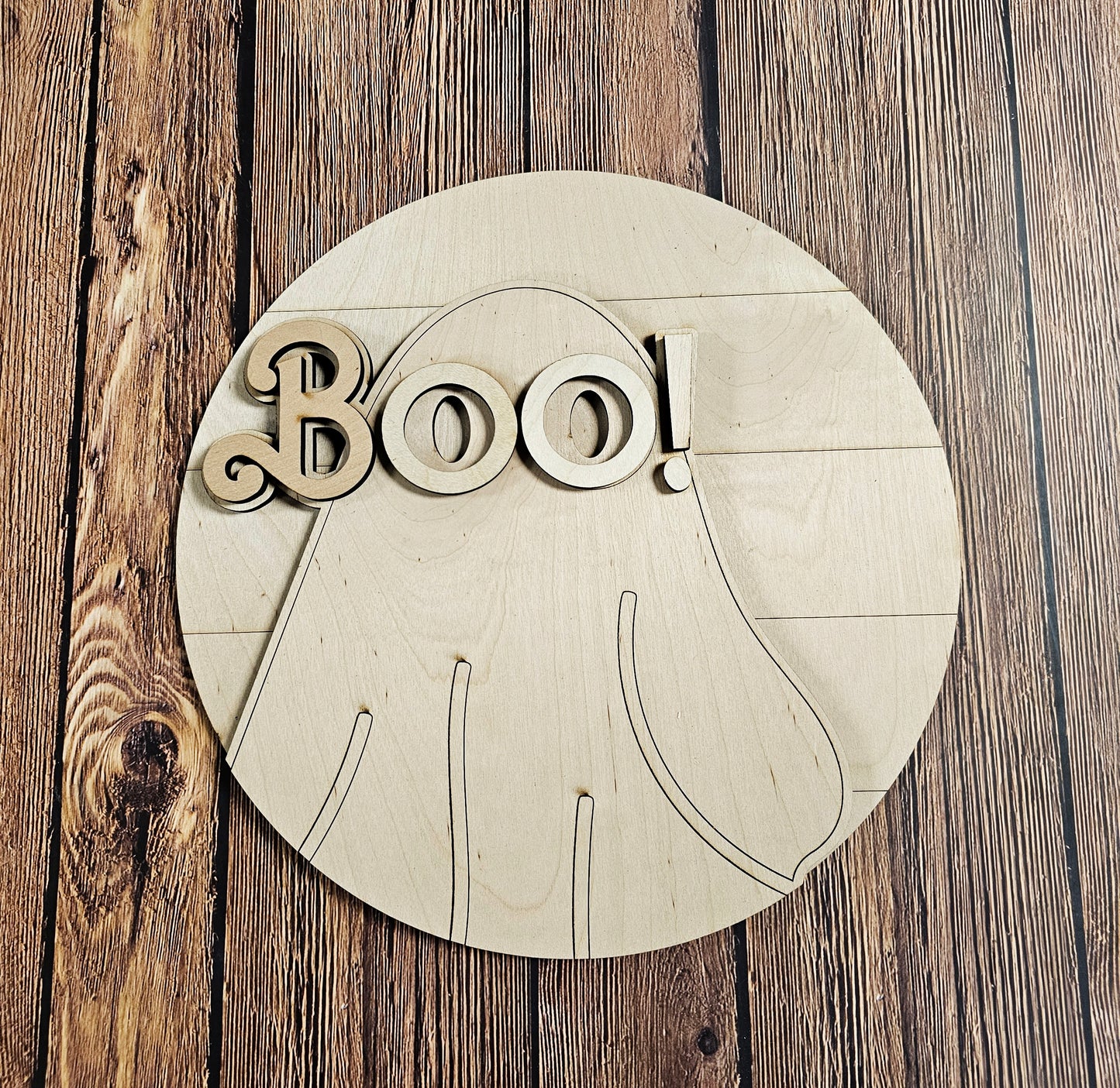 Boo round tabletop sign