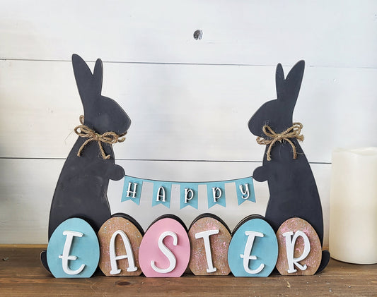 Happy Easter / Hello Spring Reversable tabletop decor