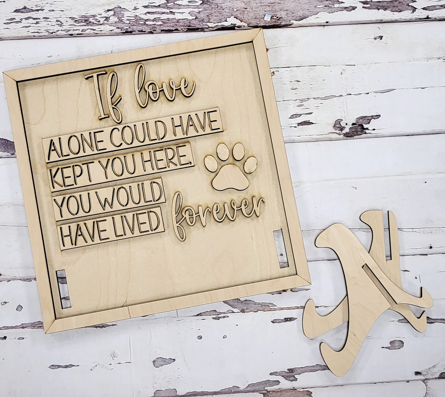 Loved Companion Lost wood layered sign