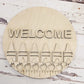 Crayon Welcome Round wood sign
