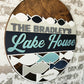 Welcome to The Lake House round wood sign