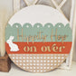 Hippity Hop Easter round wood sign