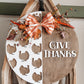 Turkey Give Thanks round wood sign