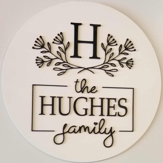 Family Name Sign with Initial