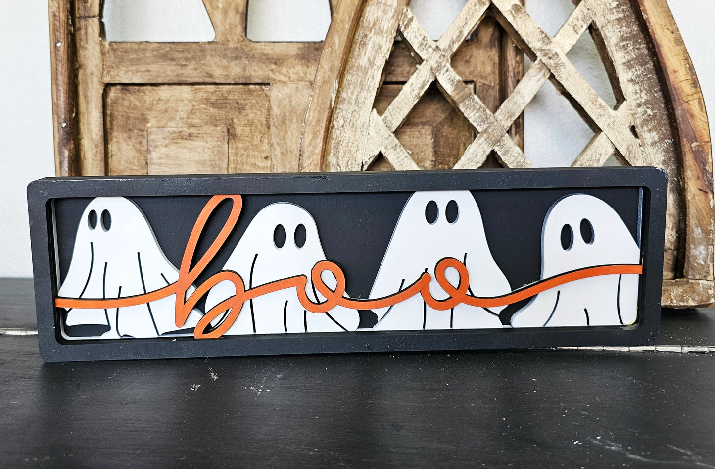 Ghostly Boo tabletop sign