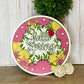 Hello Spring Floral Round wood sign