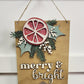 Merry & Bright wood hanging banner