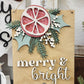Merry & Bright wood hanging banner