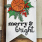 Merry & Bright wood hanging banner